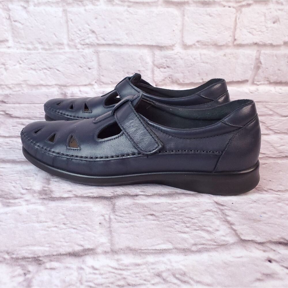 Sas 9.5 slim maryjane shoes blue leather women's (Aa)